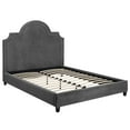 thumbnail image 3 of Modway Primrose Queen Modern Performance Velvet Platform Bed in Gray, 3 of 6