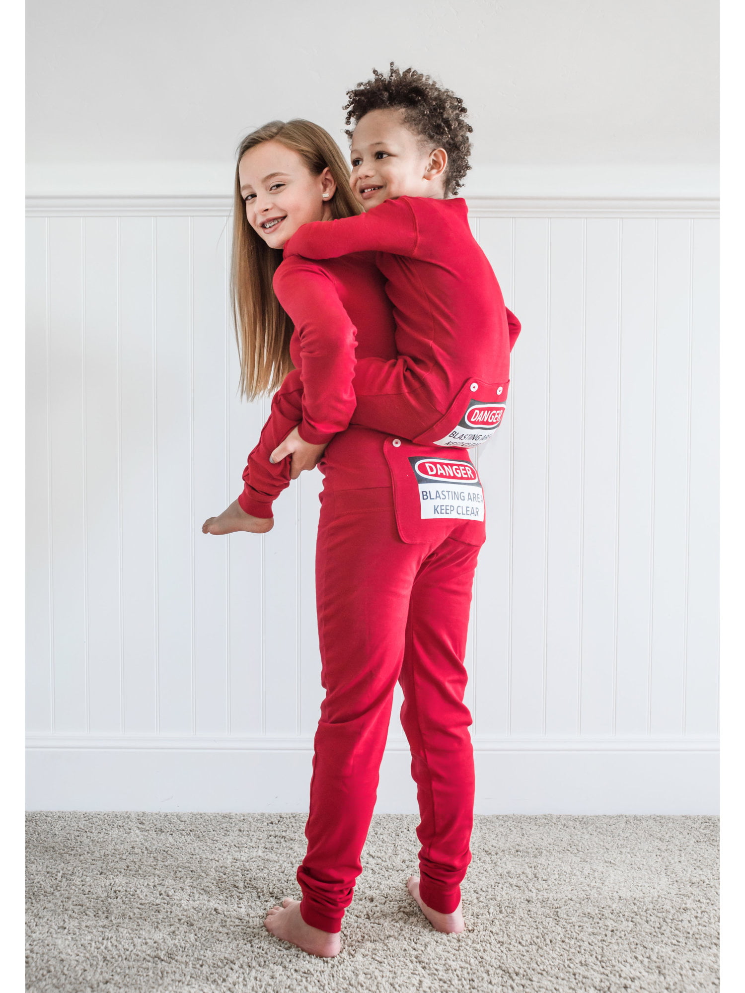 Doaraha Pyjama Noël Famille Combinaison Hiver Rouge Confortable et Joli Idéal pour Enfant Femme Homme Fille Garcon Couple S-XXL
