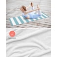 thumbnail image 4 of Aqua Striped Yoga Towel for Hot Yoga Non Slip, Modern Farmhouse Blue White Stripes Yoga Mat Towel Absorbent Yoga Sweat Towels Microfiber Hot Yoga Blanket for Bikram Pilates 26"x70", 4 of 7