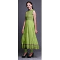 thumbnail image 3 of Bimba Kurtis Indiennes Vert Pâle à Feuilles pour Femmes, Anarkali Prêt-à-Porter Uni, Robe Imprimée Kurti Indienne Grande, 3 of 6