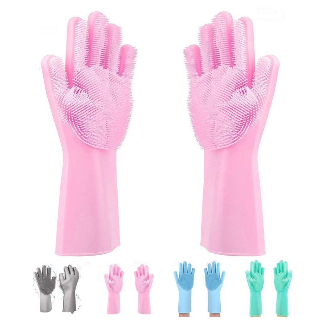 Gloves for Washing Dishes, Reusable Magic Silicone Gloves with Wash