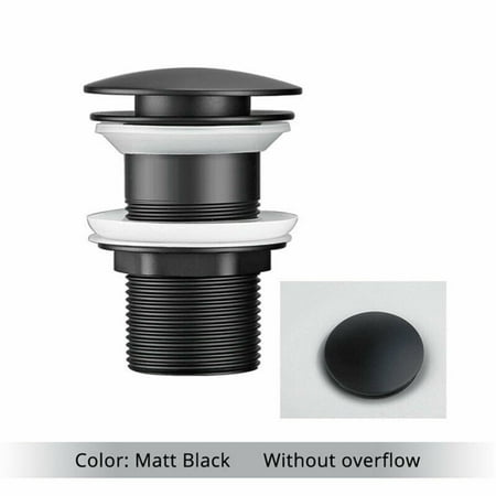 

Fancy Bathroom Sink Drain Without Overflow Vessel Sink Lavatory Vanity Pop Up Drain Stopper Matte Black