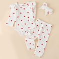 thumbnail image 2 of Baby Girl Clothes 6-9 Months 6 Month Baby Girl Clothes Baby Girl's 3pc Rib Frill Long Sleeve Romper and Pant Set White 0-3 Months, 2 of 6