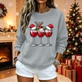 thumbnail image 6 of Ecqkame Womens Crew Neck Sweatshirts Christmas Print Long Sleeve Casual Loose Pullover Top Holiday Daily Comfy Fit Sweatshirt Gray M, 6 of 7