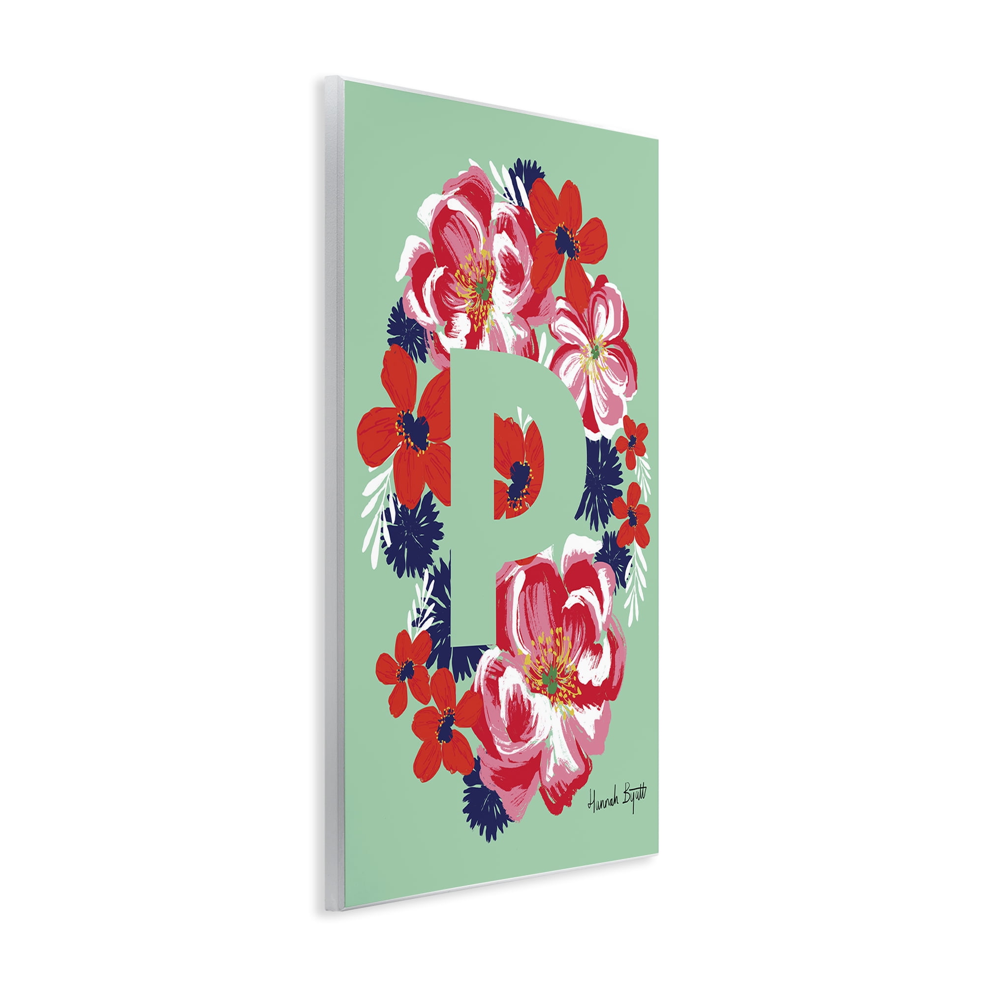 Stupell Industries Floral Bloom Letter P Botanical & Floral Painting Unframed Art Print Wall Art, 13 x 19