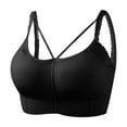 thumbnail image 3 of Fatuov Bras for Women Push-Up Lace Underwear for Jogging Cross-Back Solid Color Comfort Sports Bras 36A, Black, 3 of 3