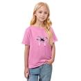 thumbnail image 4 of CCRFTGI Shirt for Kids Girls Size 8 Funny Preppy Bowknot Graphic Shirts Trendy Tee Summer Tops Short Sleeve Crew Neck Girls Clothes Pink 9-10 Years, 4 of 6