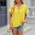 thumbnail image 4 of New Solid Color Button Hooded Short Sleeve T-Shirt - Loose Fit, Casual, 4 of 6