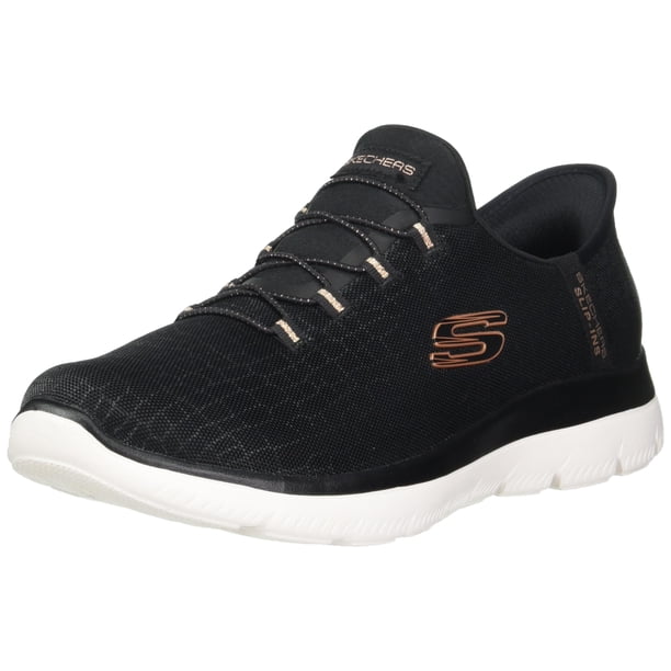Zapatilla Skechers Summits Classy Night para mujer, color negro y oro rosa
