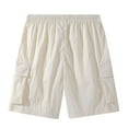 thumbnail image 3 of ITSAME Men's Sports Cargo Shorts, Drawstring Active Fit Quick Drying Summer Casual Fashion Beach Shorts Beige M, 3 of 7