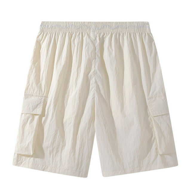 Dagugfen Cargo Shorts for Men Elastic Waist Drawstring Loose Lightweight Stretch Outdoor Running Shorts