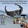 thumbnail image 5 of Kumdkd 4K Video Camera Sunglasses, Smart Glasses with Camera for Baseball Cycling Sports, HD First Person Recording Sunglasses with Polarized Lenses, Long Battery Life, WiFi Smartphone App, 5 of 7