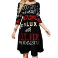 thumbnail image 1 of Robe Dos Nu à Lacets Go To Lux avec Lucifer, Col Carré, Nouvelle Robe Élégante pour Femmes, Taille Serrée, Lucifer Tom Ellis, 1 of 5