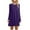Purple, variant on Women's Casual Mini Dress Long Sleeve Round Neck Loose Fit Ruffle Solid Comfortable Stylish Flowy Elegant Everyday Wear Womens Casual Trendy Midi Dresses