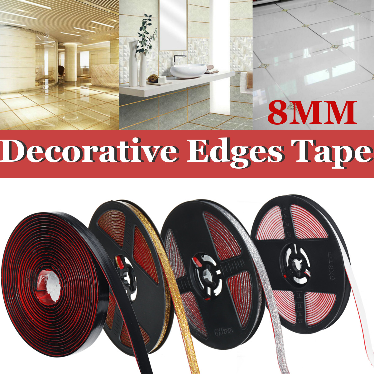 8MM Mildwproof Gap Tape Edge Banding Strip Tape Selfadhesive Ceramic
