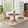thumbnail image 7 of 42" Solid Wood Dual Drop Leaf Pedestal Dining Table With 2 Emily Side Chairs in Distressed Oak by International Concepts, 7 of 7