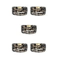 thumbnail image 3 of yingyy Bracelet Multi-layers Magnetic Buckle Leather Multi-colored Leopard Print Bangle Party Decoration Wristband Jewelry Light Brown 5Set, 3 of 6