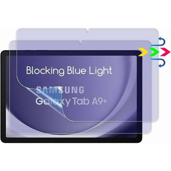 2-Pack Anti Blue Light Screen Protector for Samsung Galaxy Tab A9  / A9 Plus 11-Inch & Samsung Galaxy Tab A11 Plus 11-Inch,Eye Protection Blocking Blue Light Anti Glare Anti Fingerprint Film
