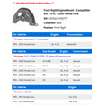 thumbnail image 2 of Front Right Engine Mount - Compatible with 1992 - 2000 Honda Civic 1993 1994 1995 1996 1997 1998 1999, 2 of 2