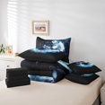 thumbnail image 5 of Manfei Animal Wolf 7 Pieces Bedding Comforter Set,Jungle Wildlife Full Bedding Set Lightweight,Black White Fitted Sheet Flat Sheet,Ultra Soft Abstract Room Decoration,Reversible, 5 of 7
