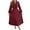 Wine, variant on Kaemgyyd Maxi Dresses for Women Pleated V Neck Long Lantern Sleeves Dress Elastic Waist Elegant Flowy Long Dress