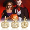 thumbnail image 6 of 1 Box 6Pcs Pumpkin Charms 18K Gold Plated Cubic Zirconia Jack O Lantern Charm for Jewelry Making DIY Crafts Supplies Decoration Clear, 6 of 6