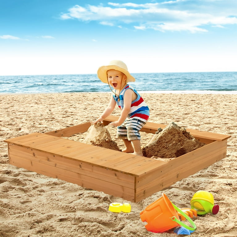 Costway Solid Crafted Sandbox for Ideal Gift Cedar Wood