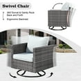 thumbnail image 2 of XIZZI Patio Conversation Set Wicker Rattan Patio Furniture Set with Swivel Rocking Chair and Firepit,Grey, 2 of 11