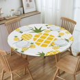 thumbnail image 3 of Cherry Blossoms Table Cloth Round Fitted Tablecloth Elastic Edge Waterproof Polyester Dining Table Covers for Kitchen, Camping, Party -(40"-44" Round Tables), 3 of 6