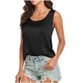 thumbnail image 2 of CaiJunJia Women's 2025 Silk Satin Tank Tops V Neck Camisole Blouse Casual Sleeveless Summer Basic Tanks Shirt, 2 of 6