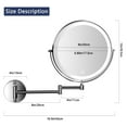 thumbnail image 4 of Rechargeable Wall Mounted Makeup Mirror, 8 Inch Double Side LED Vanity Mirror 1X/10X Magnifying Mirror with Light, 3 Color Lights 360°Swivel Extendable Bathroom Mirror with Touch Screen Dimmable, 4 of 8