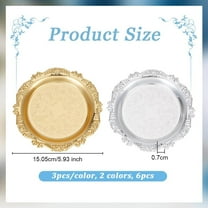 6Pcs Iron Plate Candle Holder 6 Inch Diameter Silver and Gold Round Candle Tray Decorative Candle Holder Plates Candle Plate Holder for Coffee Table Countertop Home Decorations