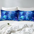 thumbnail image 3 of Erosebridal Housse de Couette Méduse Marine Simple, Housse de Couette Faune Marine Simple, Bleu, Réversible 2 Pcs, (Sans Couette), 3 of 6