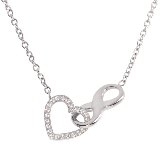 Collar con Dije de Corazón e Infinito LuckyLy acero inoxidable UNITALLA