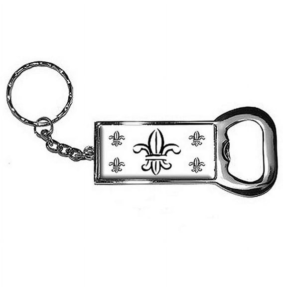 Fleur De Lis Keychain Key Chain Ring Bottle Bottlecap Opener