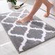 thumbnail image 1 of Alfombrilla de baño antideslizante, absorbente, de microfibra suave, con estampado marroquí, lavable a máquina, 40 x 60 cm, color gris, 1 of 5