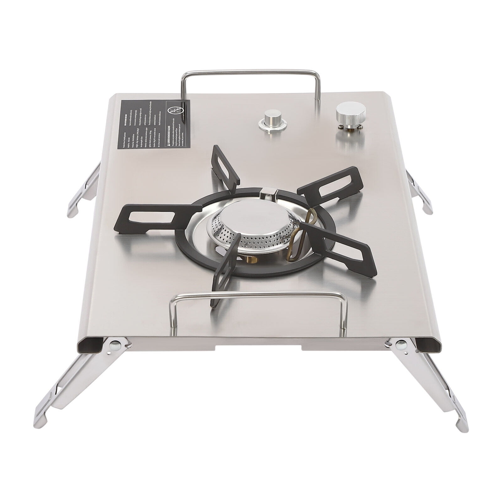 Modern Rectangular Portable 13,648 BTU Gas Stove Stainless Steel Single-Burner Camping Stove for Camping