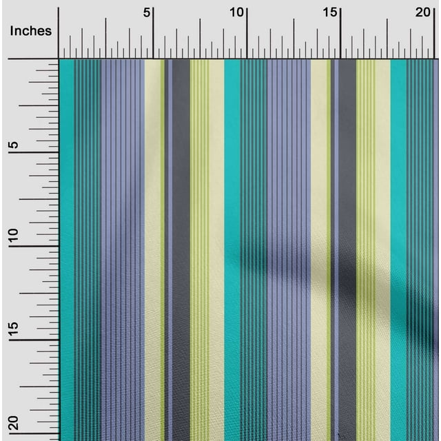 oneOone Coton Biologique Voile Tissu à Rayures Multicolores Imprimés par Yard 42 Pouces de Large