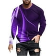 thumbnail image 2 of Big and Tall T Shirts for Men S-5X Plus Size Long Sleeve Round Neck Pullover T-Shirts Casual Basic Gradient Printed Comfort Regular Tops Tshirts, 2 of 5