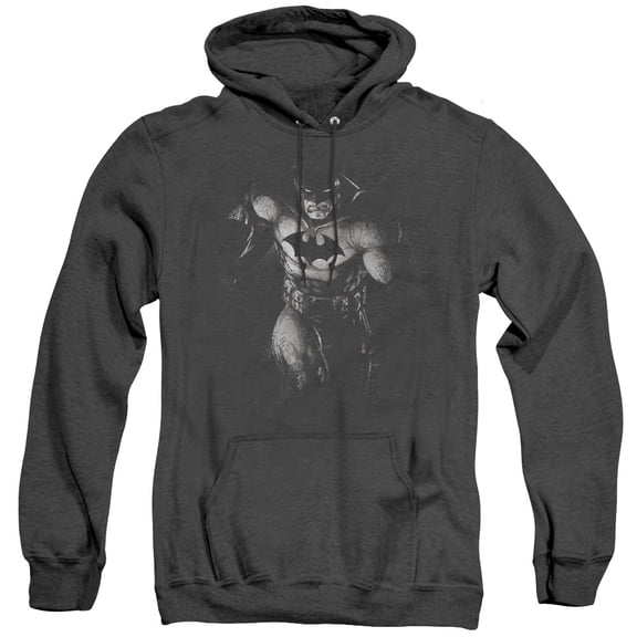 Batman Materialized Adult Heather Hoodie Sweatshirt Black