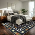 thumbnail image 2 of Area Rugs for Living Room, Homasen 6'x9' Washable Non-slip Indoor Rug Boho Butterfly Black, Soft Low Pile Stain Resistant Carpet for Bedroom, Office, 2 of 9