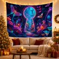 thumbnail image 3 of Keyhole Portal in a Dark Tree with Glowing Mushrooms, Mystical Fantasy for Mushroom Lovers, Portal Wall Decor, Housewarming Gift, Tapestry Wall Hanging for Bedroom and Dorm, 3 of 7