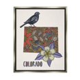thumbnail image 3 of Stupell Industries Colorado State Flower & Bird Detailed Flower Pattern Graphic Art Luster Gray Floating Framed Canvas Print Wall Art, Design by Valentina Harper, 3 of 5