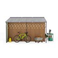 thumbnail image 3 of Geemuslly 10x12 FT Metal Outdoor Storage Shed with Open Firewood Bay, Extra Large Steel Garden Shed with Lockable Sliding Doors & Windows, Backyard Utility Tool House for Patio, Lawn, Chicken Coop, 3 of 8