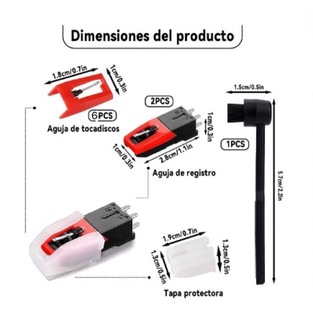 Stylus Needles Vinyl Record Player Ruby Phonograph Needle Turntable Nonmagnetic Set Clean Equipment Accessories