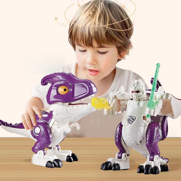 Juguete robot transformable de dinosaurio de aleación | Modelo 2 en 1 de dinosaurio a robot con armas | Exhibición de simulación para niños a partir de 4 años