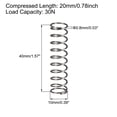 thumbnail image 3 of Unique Bargains Ressort de Compression, Diamètre 10 mm, Fil 0,8 mm, Longueur Compressée 20 mm, Longueur Libre 40 mm, Capacité de Charge 30 N, 30 Pcs, 3 of 4