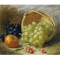 thumbnail image 2 of Stannard, Eloise Harriet 17x15 Gold Ornate Wood Framed with Double Matting Museum Art Print Titled - An Upturned Basket of Grapes, An Apple and Other Fruit, 2 of 4