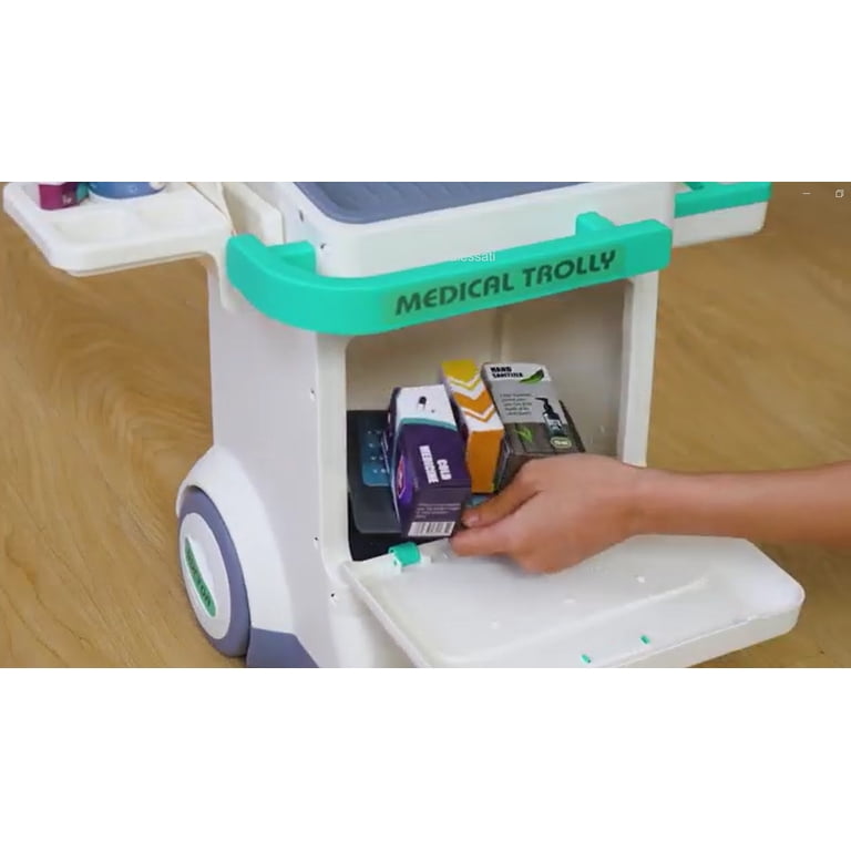 Doctor Set Plastic ABS Medical Station Toy Mobile Cart for