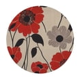 thumbnail image 4 of WYYP Flowers Round Tablecloth Outdoor Fitted 100% Polyester Fiber Table Decoration White, 4 of 8